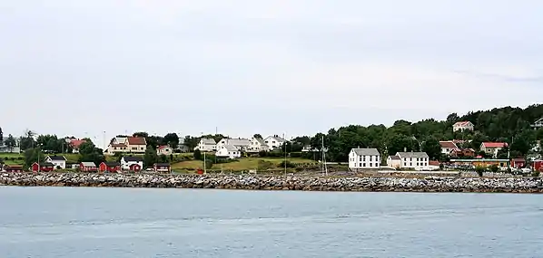 Tjøtta is located on Strandflaten lowland near the sea