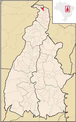 Location in Tocantins  state