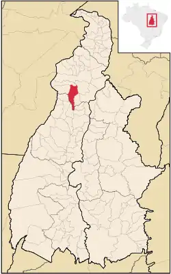 Location in Tocantins  state