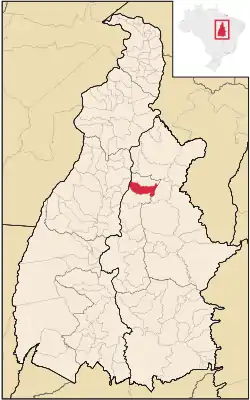 Location in Tocantins  state