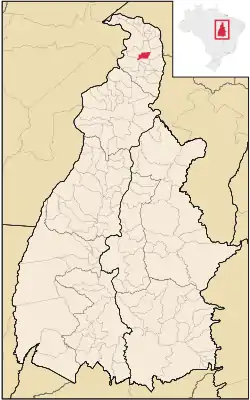 Location in Tocantins  state