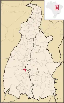 Location of Fátima in the state of Tocantins