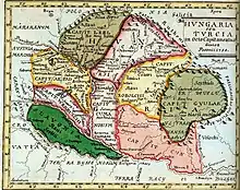 Map of Carpathian Basin according to the Gesta Hungarorum