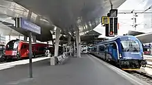 Trains at Wien Hauptbahnhof in 2019