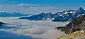 Looking south at Trappers Peak (centered), Mt. Triumph in upper right corner.