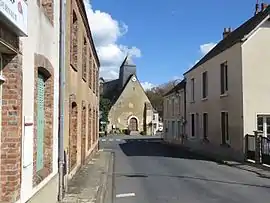 The church of Saint-Martin seen from the rue des Rosiers