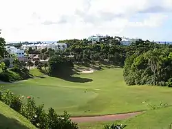 A golf course in Tucker's Town, surrounded by houses