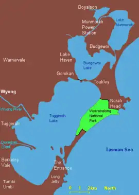 Tuggerah Lakes map