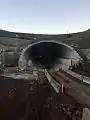 Close up southbound tunnel southern portal under construction, 2015