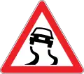 Slippery road when wet