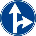 Proceed straight or turn right