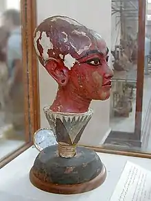 A bust of Tutankhamun found in the corridor