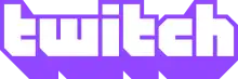 Purple text that reads "Twitch"