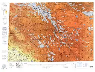 Map including Hotan Prefecture area (southwest) with Aksai Chin (DMA, 1995)