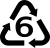 6 as a resin identification code, used in recycling.