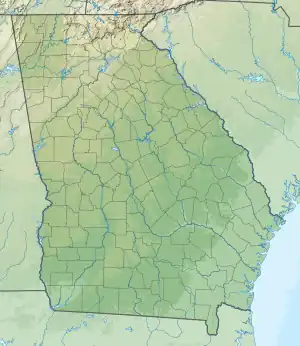 Location of Lake Chehaw in Georgia, USA.