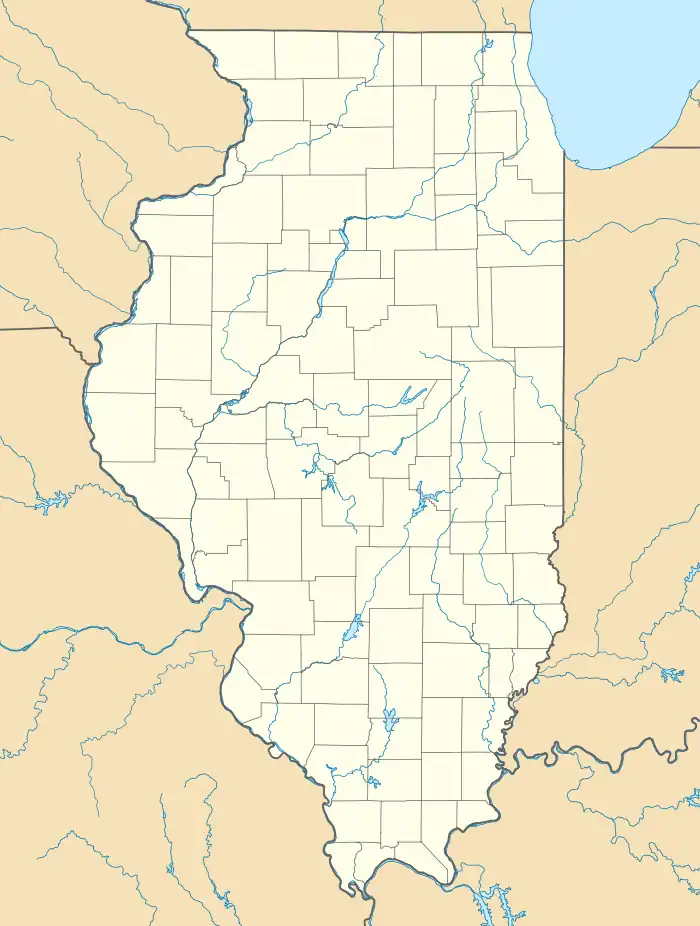 Map of the state of Illinois and map of the contiguous United States.