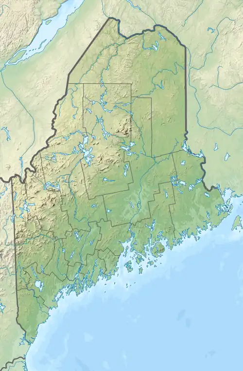 Map showing the location of Roque Bluffs State Park