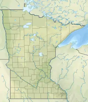 Location of Portsmouth Mine Pit Lake in Minnesota, USA.