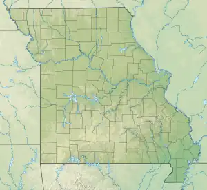 Location of Lake Niangua in Missouri, USA.