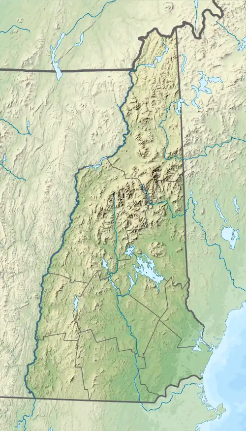 Location of Canaan Street Lake in New Hampshire, USA.