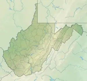 Location of R. D. Bailey Lake in West Virginia, USA.