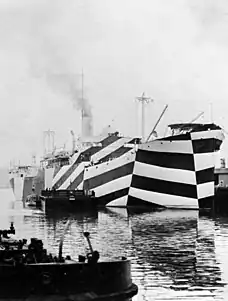 USS West Mahomet in dazzle camouflage