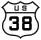 U.S. Route 38 marker