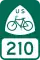 U.S. Bicycle Route 210 marker