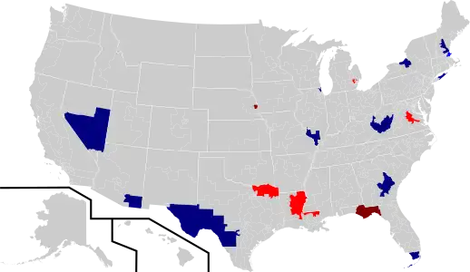 Defeated incumbents by party.