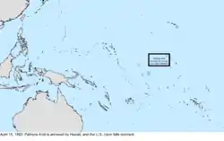 Map of the change to the United States in the Pacific Ocean on April 15, 1862