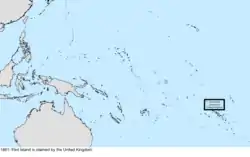 Map of the change to the United States in the Pacific Ocean sometime in 1881