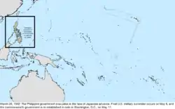 Map of the change to the United States in the Pacific Ocean on March 26, 1942