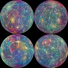 MASCS spectral scan of Mercury's surface.