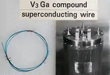 An example of a wire (V3Ga alloy) used in a superconducting magnet.