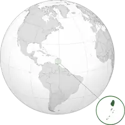 Location of Saint Vincent and the Grenadines