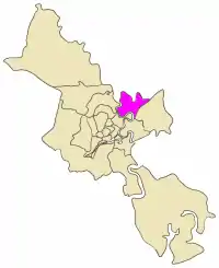 Position in the metropolitan area of HCMC