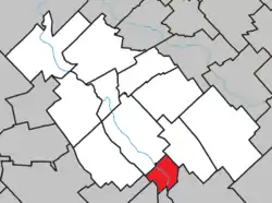 Location within La Nouvelle-Beauce RCM.