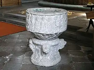 Font in Valleberga Church, Scania