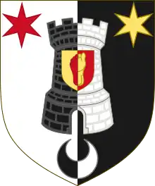 Arms of Jules van Dievoet, owner of the Chateau of which he built the only remaining part in 1902