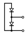 Circuit of the traditional construction of varistors used as click suppressors in telephony