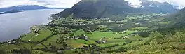 View of the village along the Vartdalsfjorden