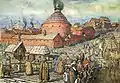 Kuznetsky Most and Cannon yard in the 16th century. Reconstruction by A. Vasnetsov