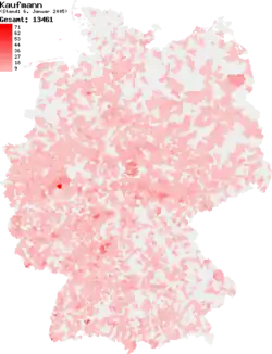 Distribution of the surname in Germany