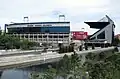 M30 passing under the north side of the Vicente Calderón Stadium (now demolished)