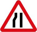 Road narrows (right side)