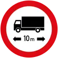 No vehicles or combinations longer than indicated