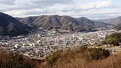 View of Downtown Takahashi, Okayama, from Atago Bridge