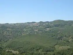 The rural area surrounding Villa Littorio(in the middle) as seen from Sacco