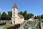 Monastery cemetery with church